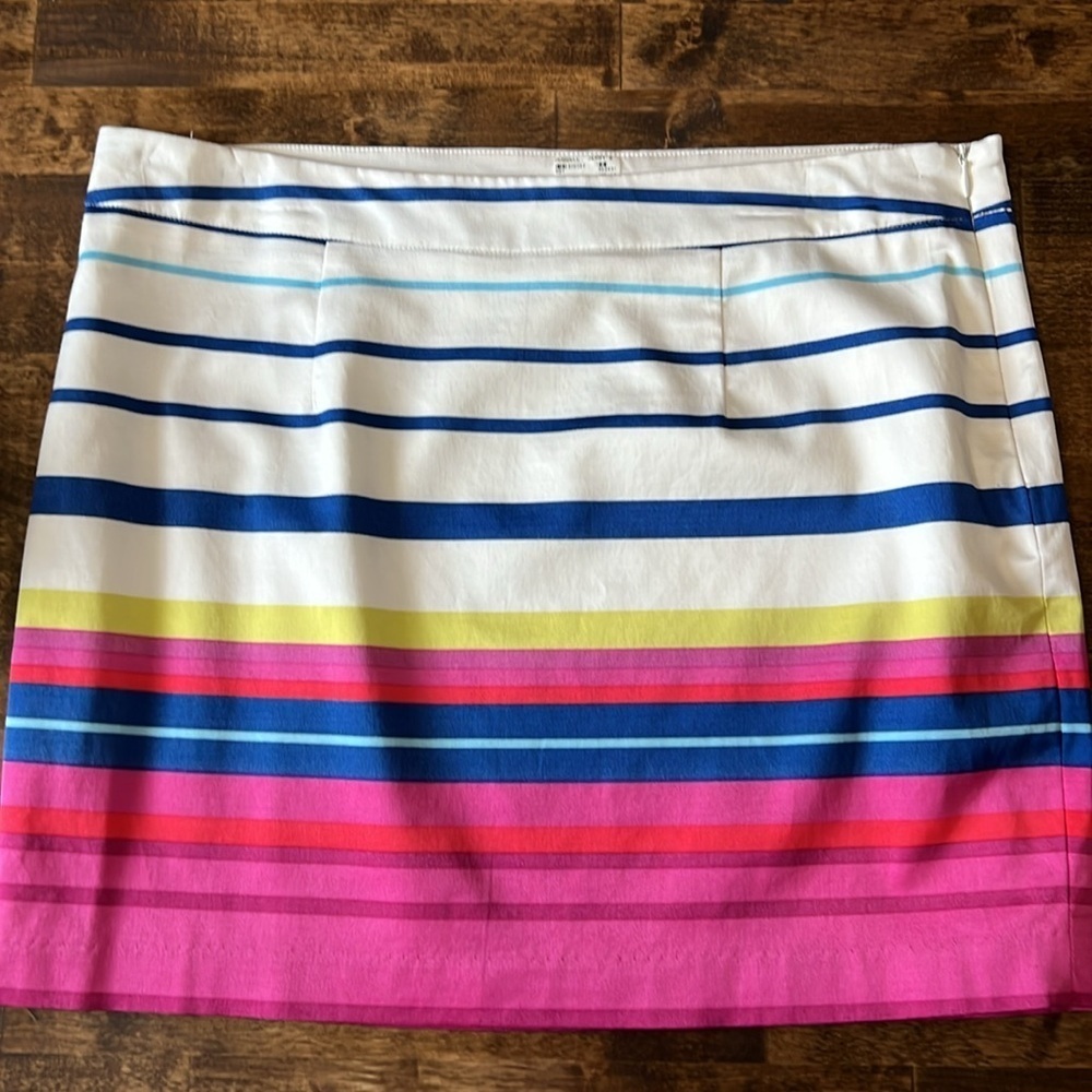 TART White Pink Blue Striped Mini Skirt Size Medium Preppy